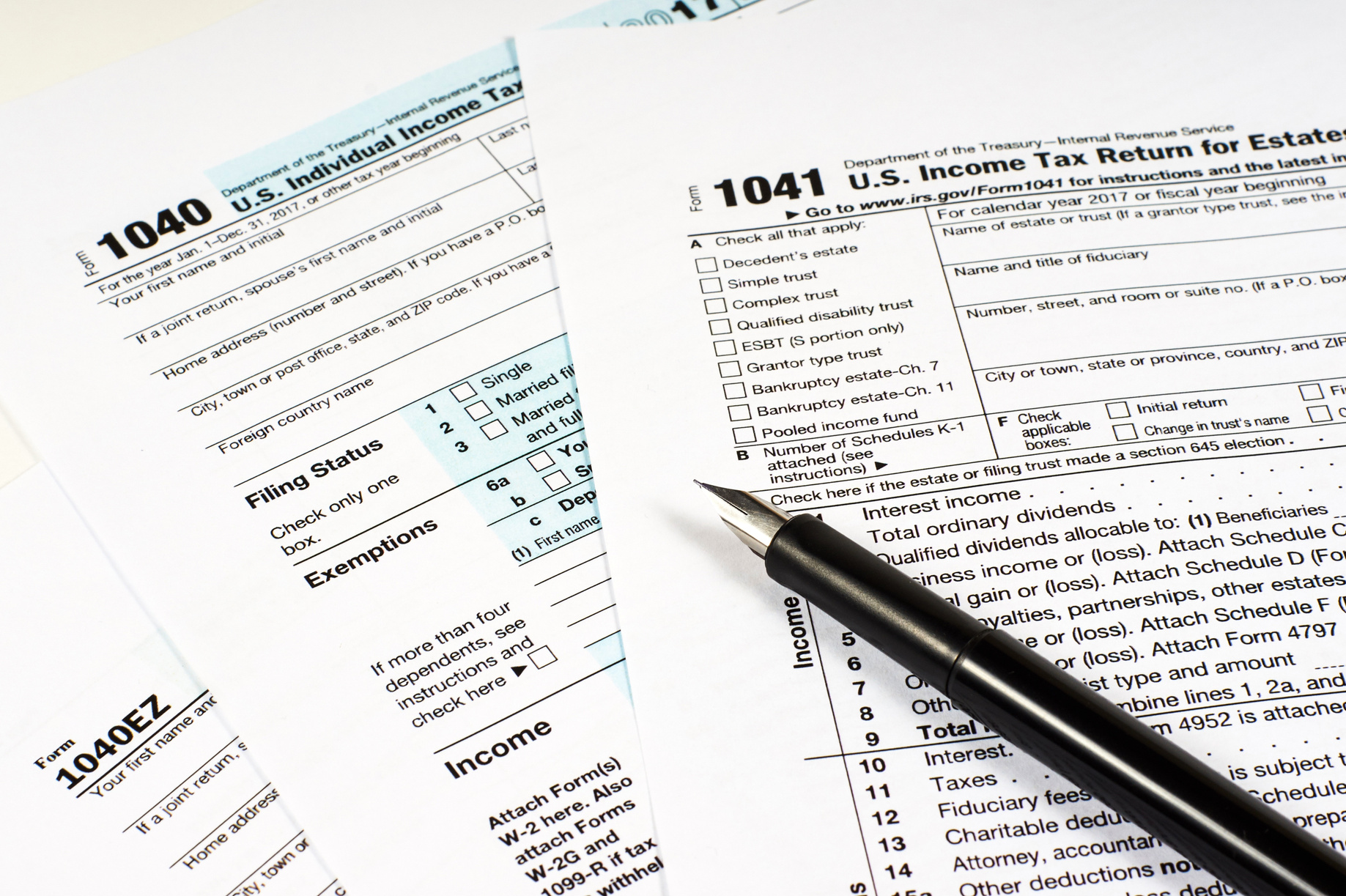 Tax Form 1040, 1041, 1040EZ